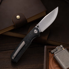 Gecko M070 (3.07'+SLD Magic+Carbon fibre)-Liner Lock-thumb stud