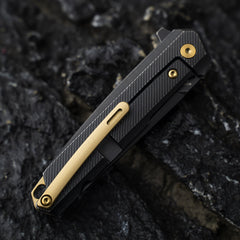 T041 Pocket Knife 2.6'' M390 Blade + Titainium Handle - Frame Lock - Flipper