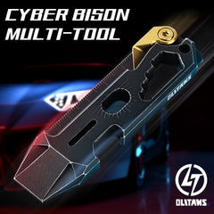 T042 Cyber Bison EDC Pry Bar Titanium Alloy Multitool(Black Coating)