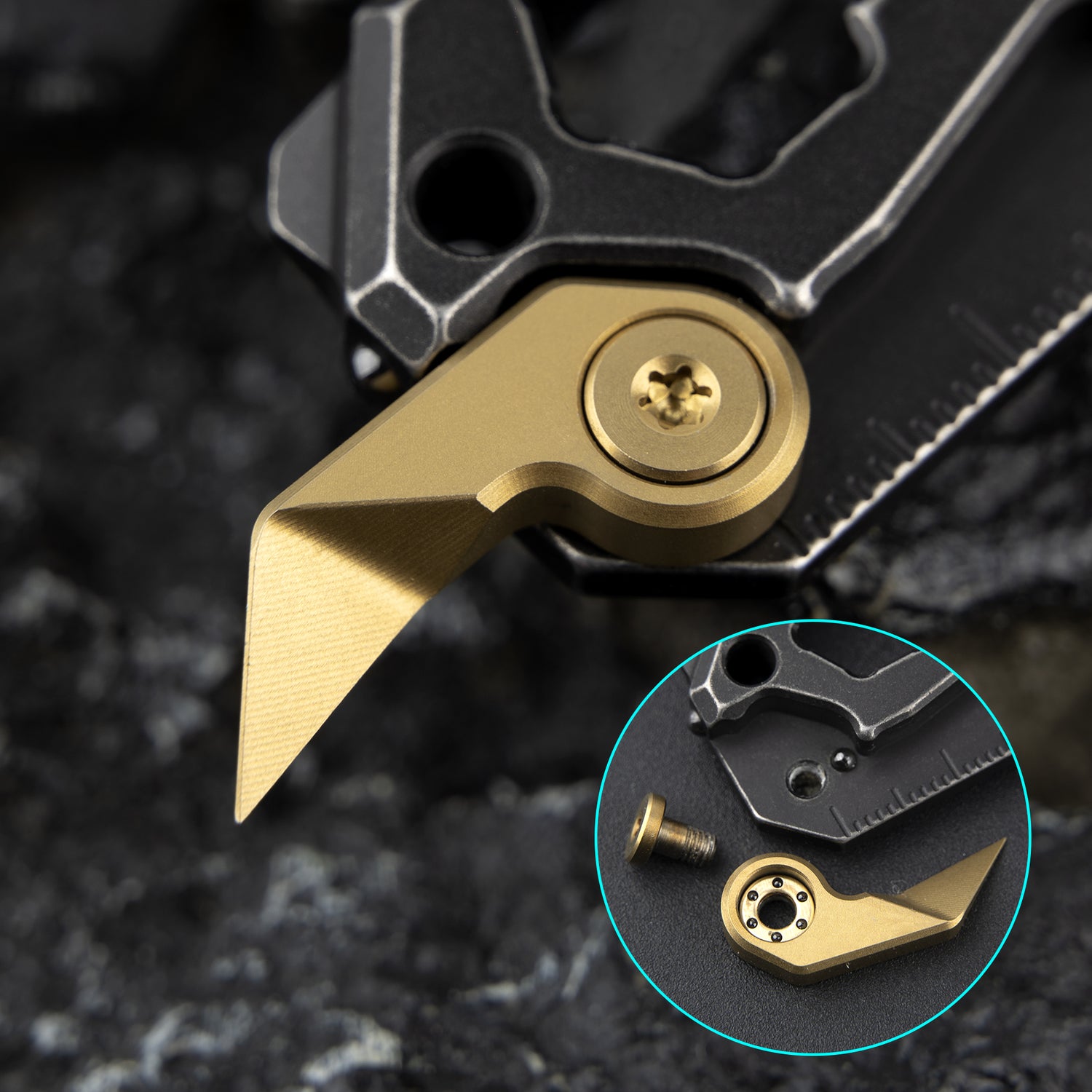 T042 Cyber Bison EDC Pry Bar Titanium Alloy Multitool(Black Coating)