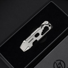 T042 Cyber Bison EDC Pry Bar Titanium Alloy Multitool(Silver Sandblasted)
