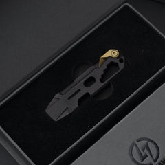 T042 Cyber Bison EDC Pry Bar Titanium Alloy Multitool(Black Coating Stonewash)