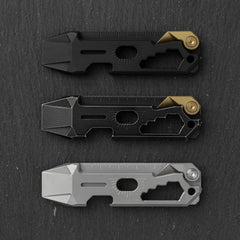 T042 Cyber Bison EDC Pry Bar Titanium Alloy Multitool(Silver Sandblasted)