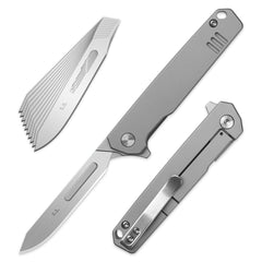T058 Folding Scalpel Knife Titanium Alloy handle suitable for #24 & #60 Blade