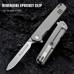 T058 Folding Scalpel Knife Titanium Alloy handle suitable for #24 & #60 Blade