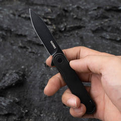 Rocket Pocket Knife(2.76'' D2 Blade+Titanium)Secure Frame Lock-Flipper-T025