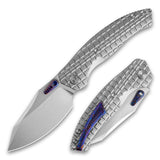 T052-Folding Knife 3.54'' Bohler M390 Blade + Titanium Handle - Crossbar Lock - Thumb Stud