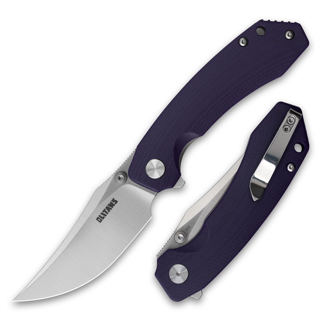 POCKET KNFIE 3.38'' D2 BLADE+G10 HANDLE- LINER LOCK-G059(Yellow+Black Coating)