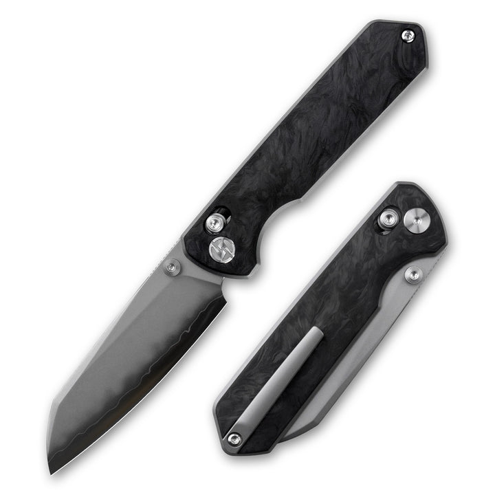 M060 Folding knife 3.35'' SLD Magic BLADE+Titanium Alloy HANDLE- CROSSBAR LOCK-THUMB STUD