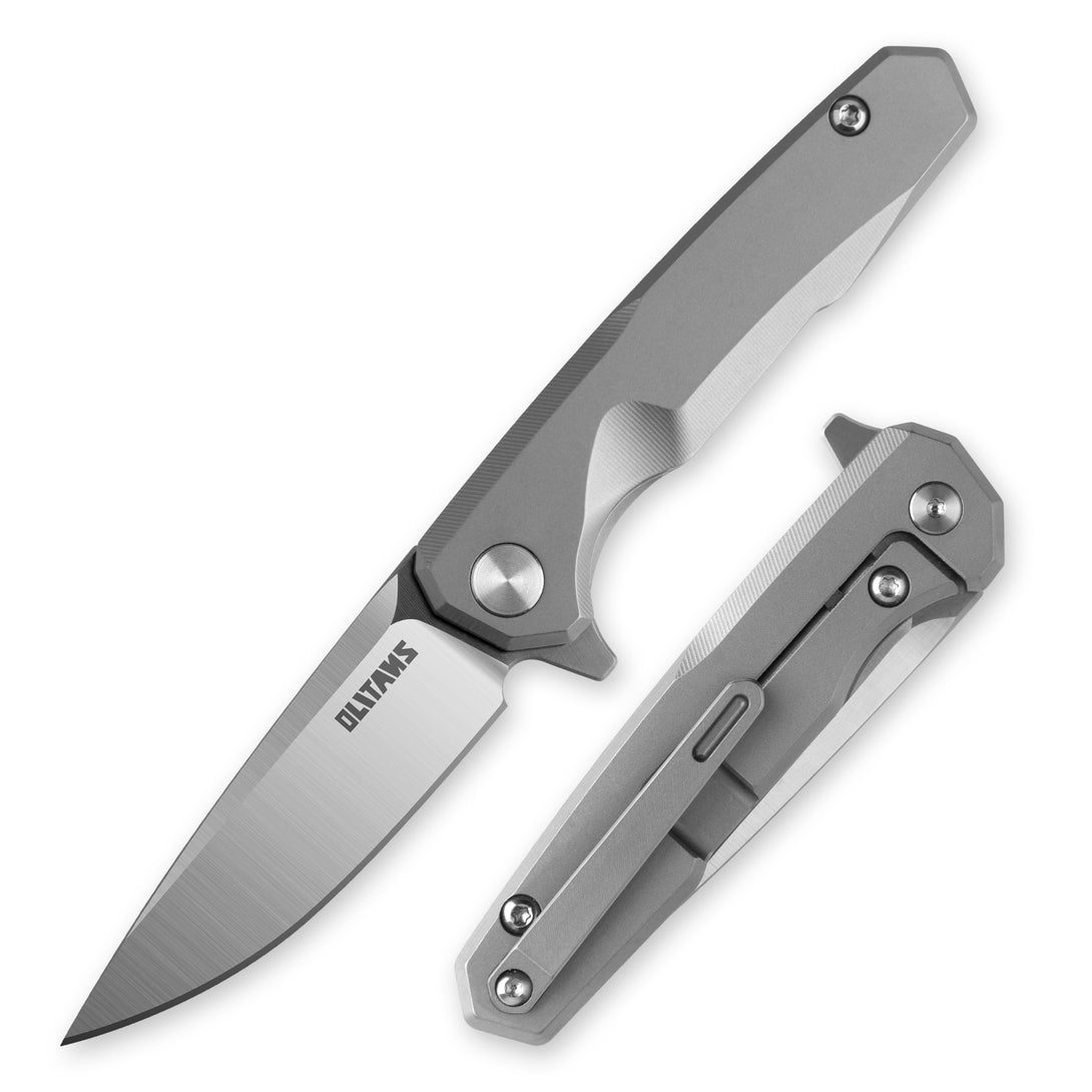 Mini Knife 2.16'' 14C28N blade + Titanium handle, Frame lock, Flipper, T019 (Black)