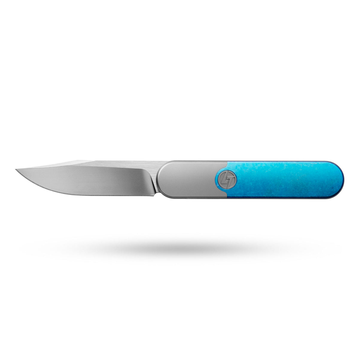 Rocket XL T081 (3.07''+M390+Blue Crystallized Titanium)-Liner Lock-Front Flipper