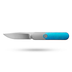 Rocket XL T081 (3.07''+M390+Blue Crystallized Titanium)-Liner Lock-Front Flipper