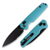 Youth Bird G053 Serrated Pocket Knife 3'' 14C28N Blade+G10 Handle- Crossbar Lock-Thumb stud