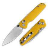 Youth Bird G053 Serrated Pocket Knife 3'' 14C28N Blade+G10 Handle- Crossbar Lock-Thumb stud