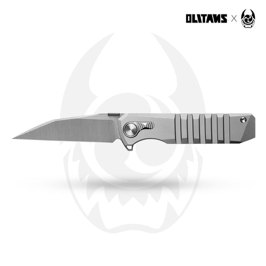 Hoopoe T082（3.42"+S45VN + Silver Titanium）- Vertical Hand Satin