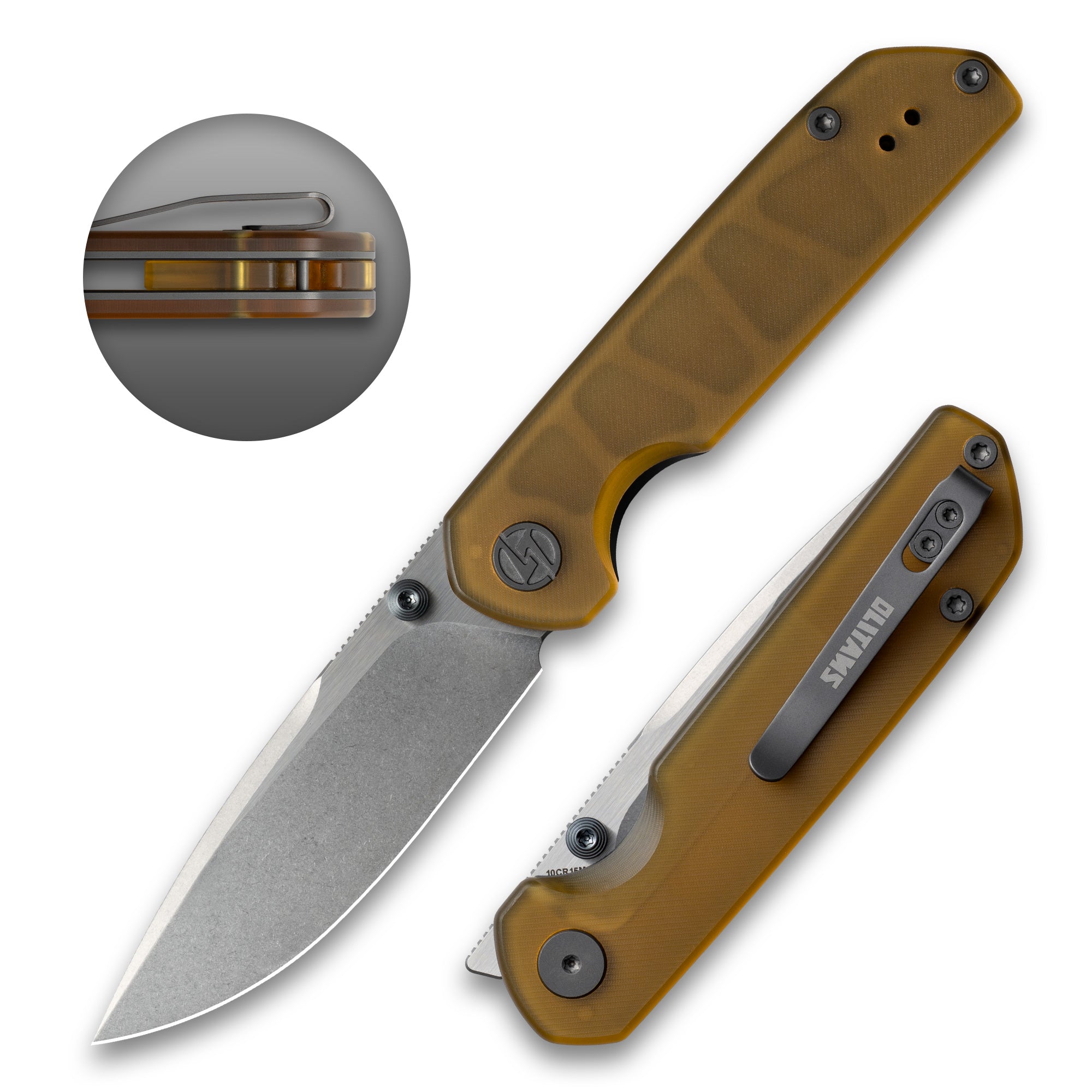 Lemon Shark G071（3.27"+10C15N+PEI Handle+Stonewash）-Liner Lock-Front Flipper-Olitans