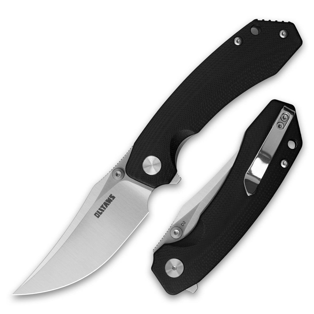 POCKET KNFIE 3.38'' D2 BLADE+G10 HANDLE- LINER LOCK-G059(Red+Black Coating)