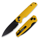 Youth Bird G053 Serrated Pocket Knife 3'' 14C28N Blade+G10 Handle- Crossbar Lock-Thumb stud