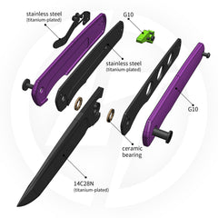 Stealth G047（3.07'' +14C28N +G10）Liner Lock-Front Flipper