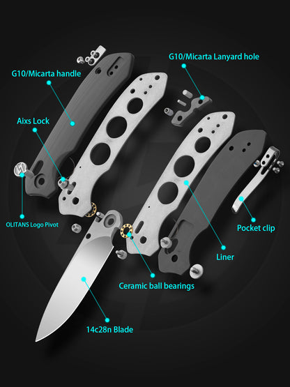 G031 Camping Folding Knife Aixs Lock