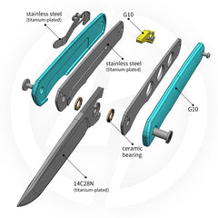 Stealth G047（3.07'' +14C28N +G10）Liner Lock-Front Flipper