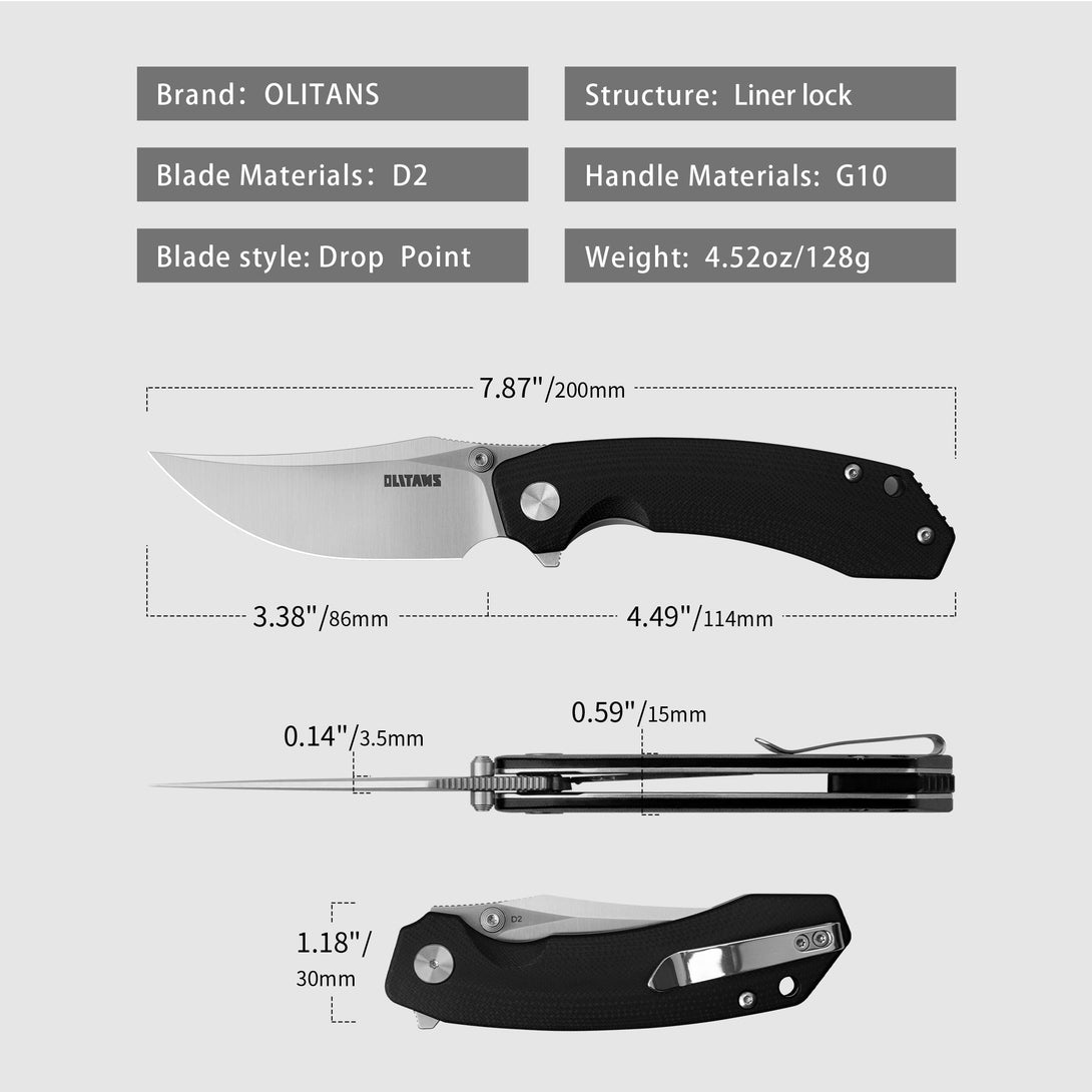 POCKET KNFIE 3.38'' D2 BLADE+G10 HANDLE- LINER LOCK-G059(Red+Black Coating)