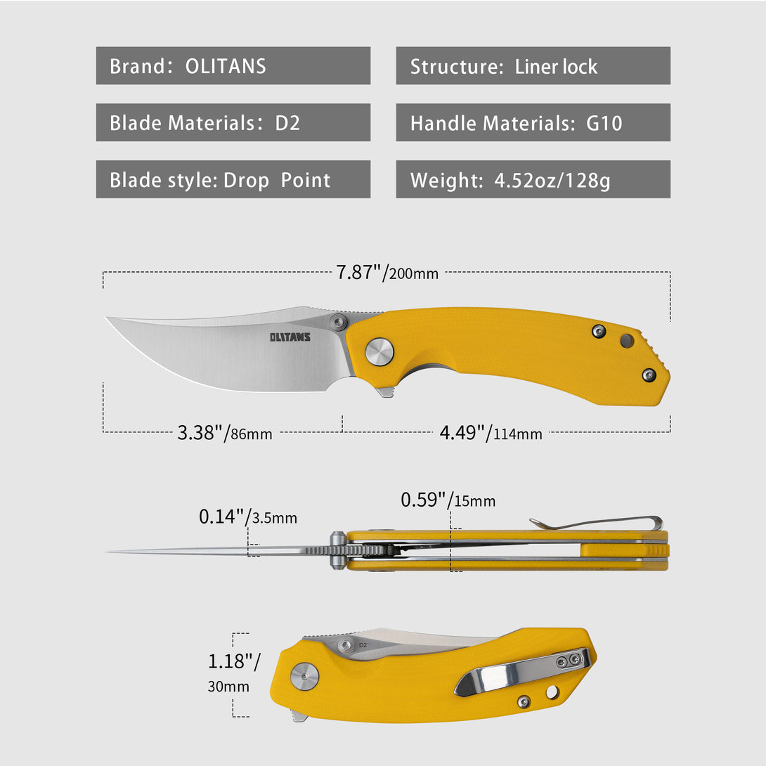 POCKET KNFIE 3.38'' D2 BLADE+G10 HANDLE- LINER LOCK-G059(Red+Black Coating)