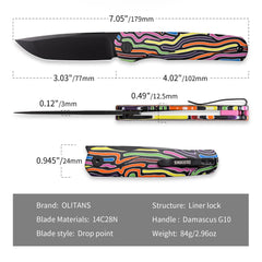 Stealth G047（3.07'' +14C28N +G10）Liner Lock-Front Flipper