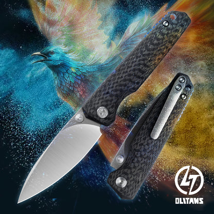 OLITANS- Crossbar lock (2.6" M390 Blade & Carbon Fiber Handle) C045