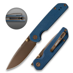 Lemon Shark G071（3.27"+10C15N+Micarta Handle+Ti-coated）-Liner Lock-Front Flipper-Olitans