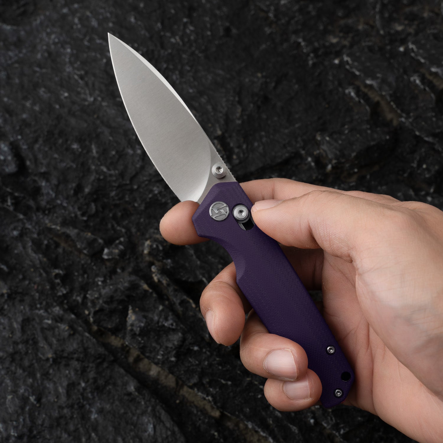 G053 Pocket Knife 3'' 14C28N Blade+G10 Handle- Crossbar Lock-Thumb stud