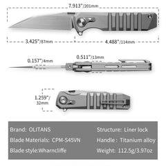 Hoopoe T082（3.42"+S45VN + Silver Titanium）- Horizontal Hand Satin