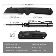 Adélie Penguins G076 Utility Knife (2.68"+SK5 Blade+G10）Blade x10