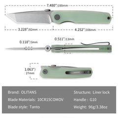 Stealth II G084 (3.22''+10Cr15MoV+Jade G10)