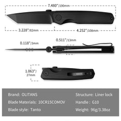 Stealth II G084 (3.22''+10Cr15MoV+Black G10+PVD)