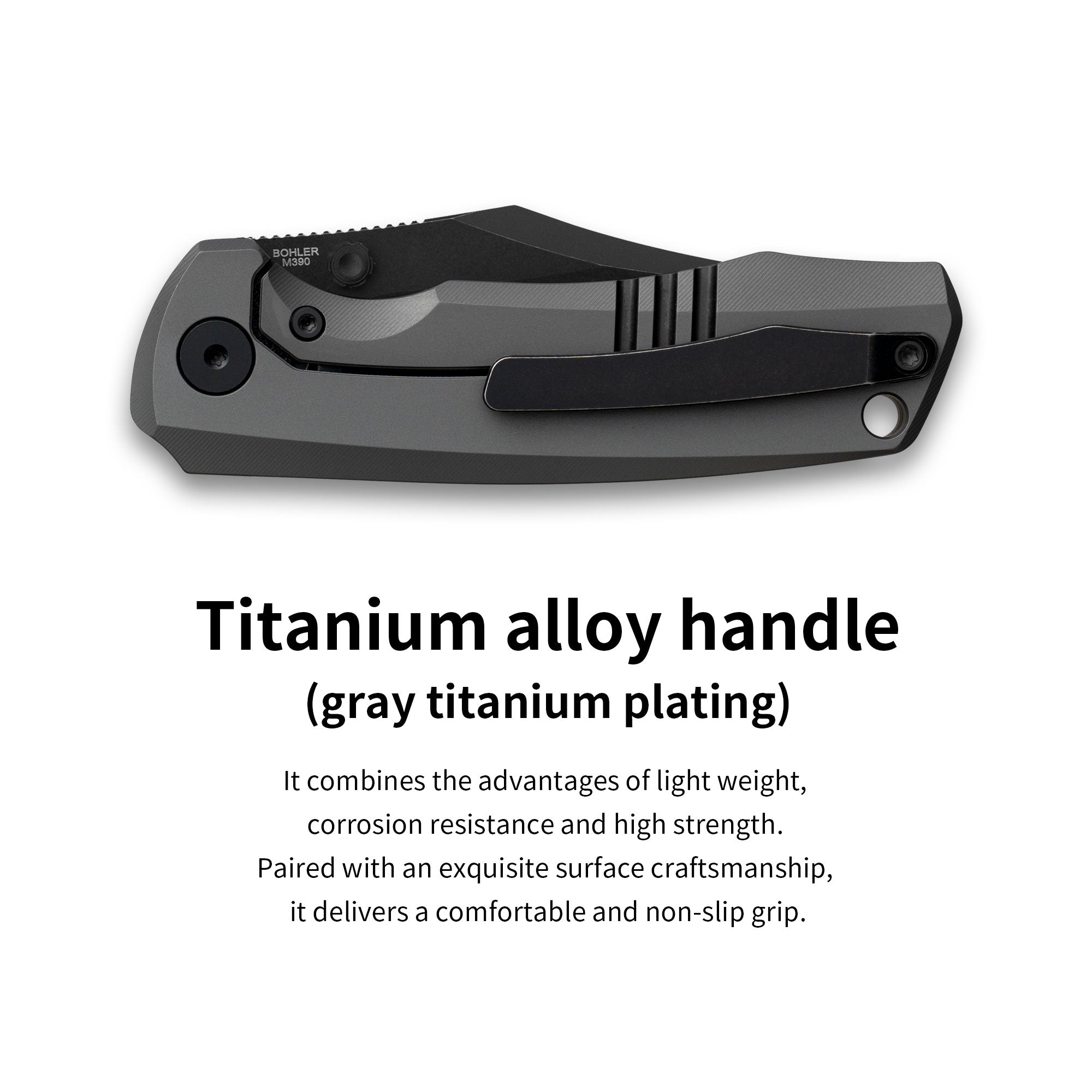 Ti-Bomber T068 Folding Knife –（2.95"+Bohler M390 +Titanium）-OLITANS