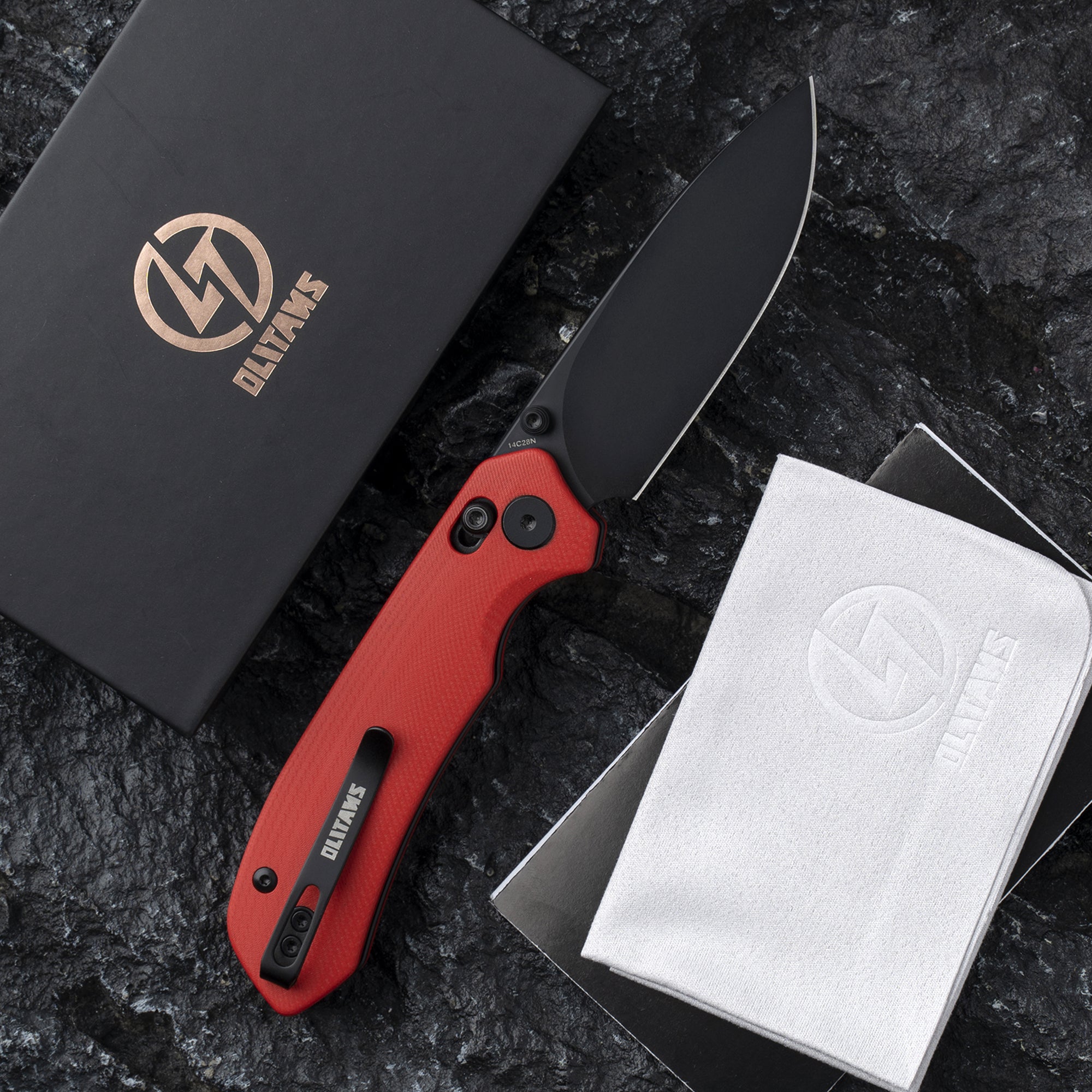 G031 Folding Camping Knife, Crossbar Lock Folding Pocket Knife, 3.3" 14C28N Sandvik Blade for Hiking, EDC 4.5oz