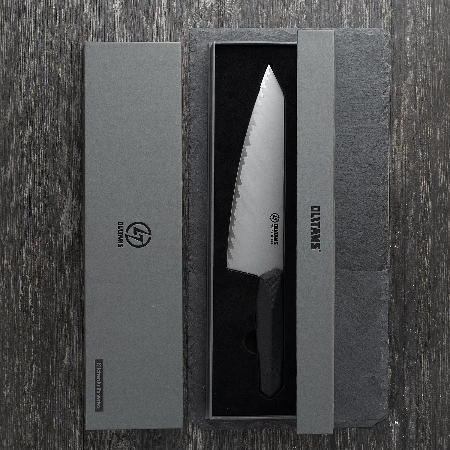 Chef's Knife, 8 in Professional Chef Kinfe VG-10, Ultra Sharp Kitchen Knife, G10 Handle (Black)