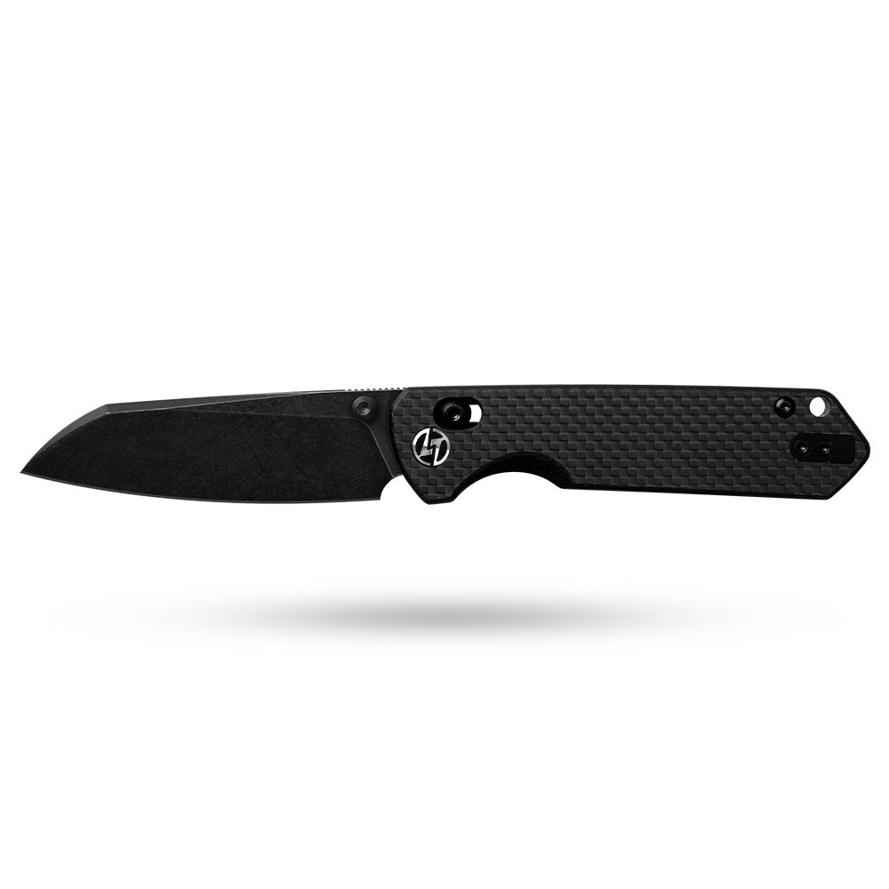 King Penguin G062 Folding Knife （3.35''+14C28N+Carbon fiber surface G10 Handle）-Crossbar Lock-Thumb Stud-Olitans