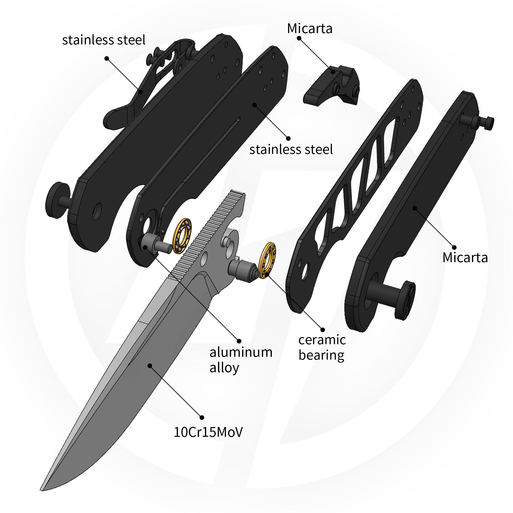 Lemon Shark G071（3.27"+10Cr15Mov+Black Micarta）-Liner Lock