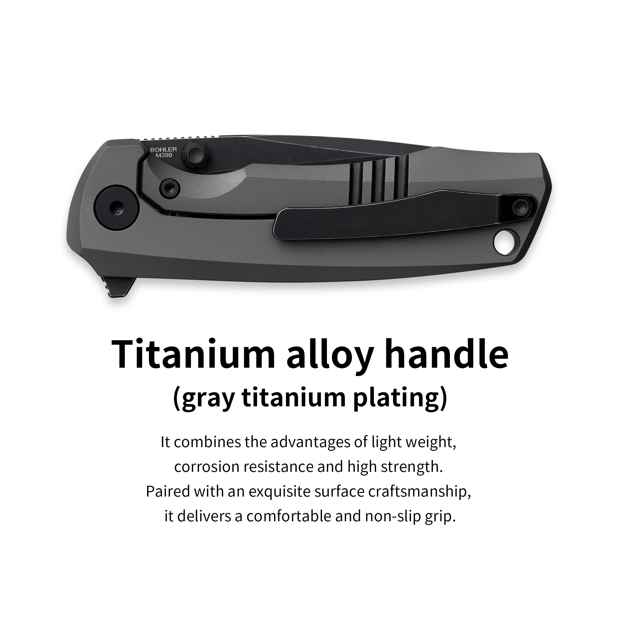 Ti-Bomber T065 Folding Knife –（2.95"+Bohler M390 +Titanium）-OLITANS