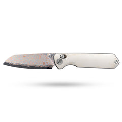Imperial Penguin M060(3.35''+Damascus Steel & Copper+Cow bone)-Axis lock-thumb stud