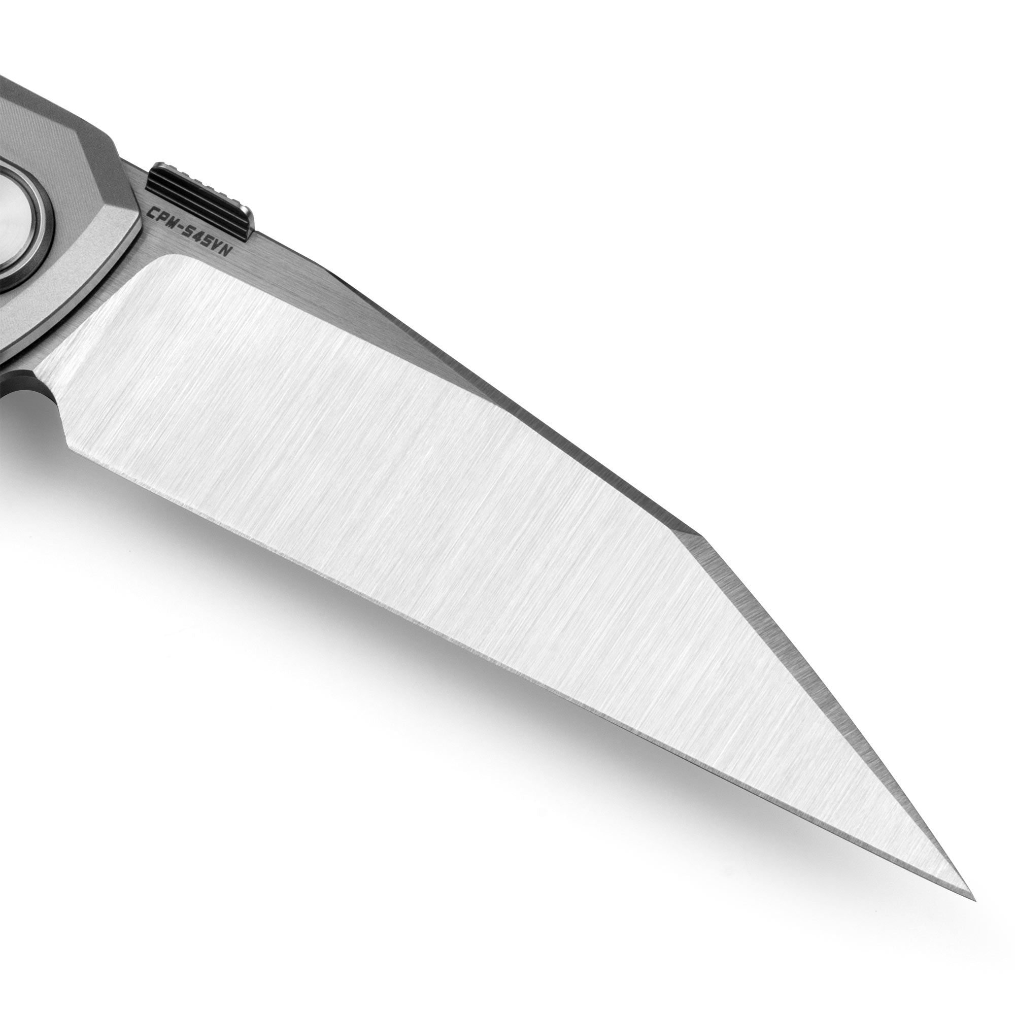 Hoopoe T082（3.42"+S45VN + Silver Titanium）- Vertical Hand Satin