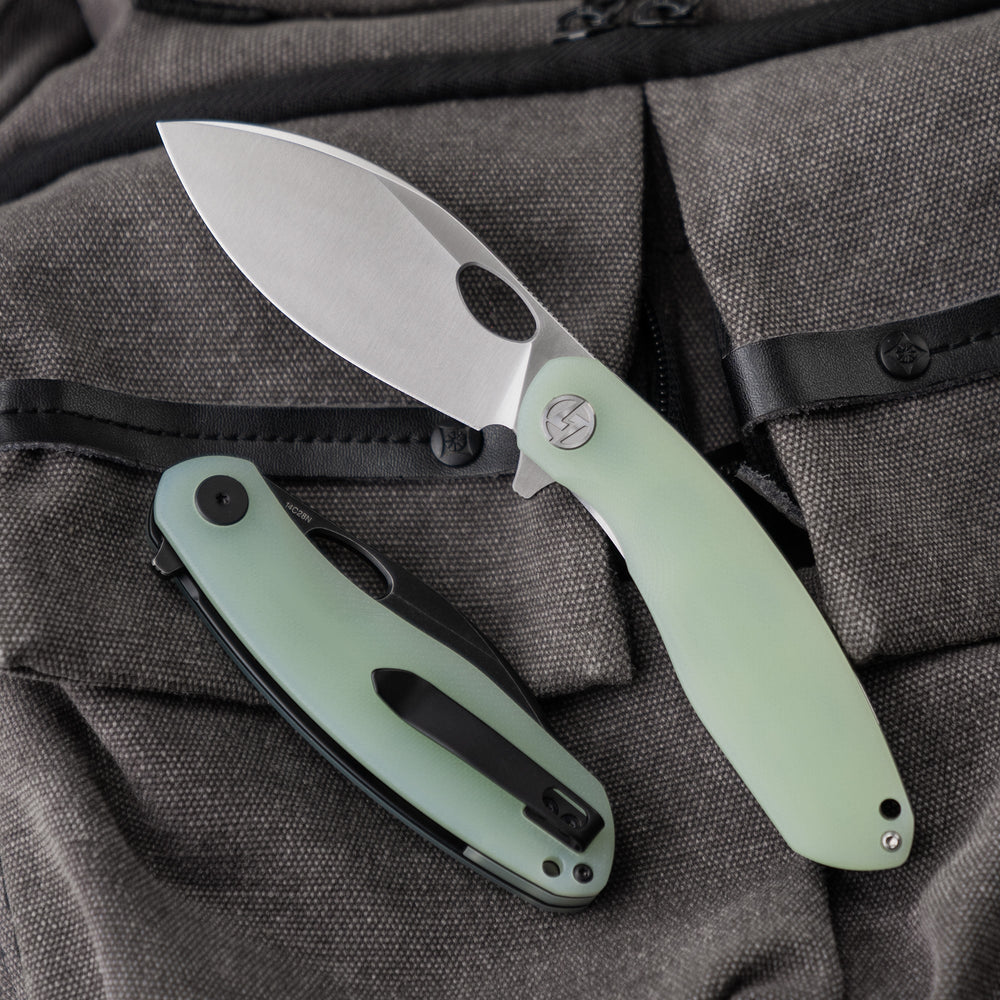 Knife combo – open/closed G064, satin blade and green