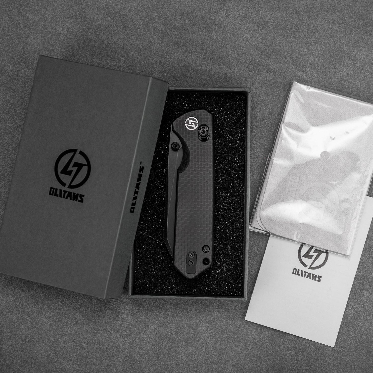 King Penguin G062 Folding Knife （3.35''+14C28N+Carbon fiber surface G10 Handle）-Crossbar Lock-Thumb Stud-Olitans