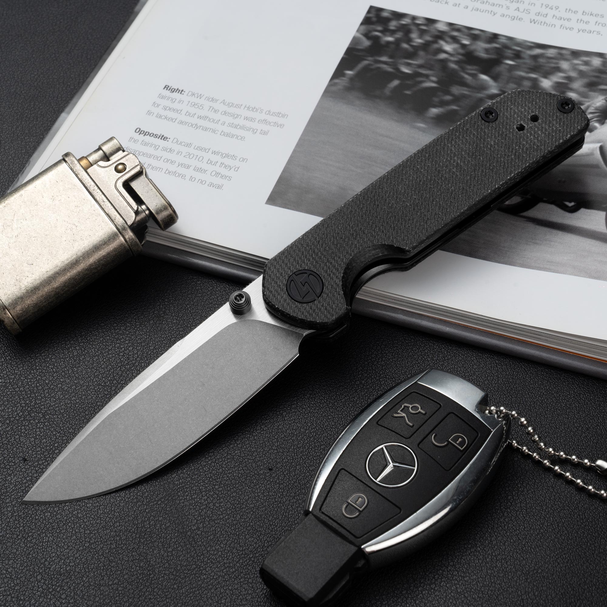 Lemon Shark G071（3.27"+10Cr15Mov+Black Micarta）-Liner Lock