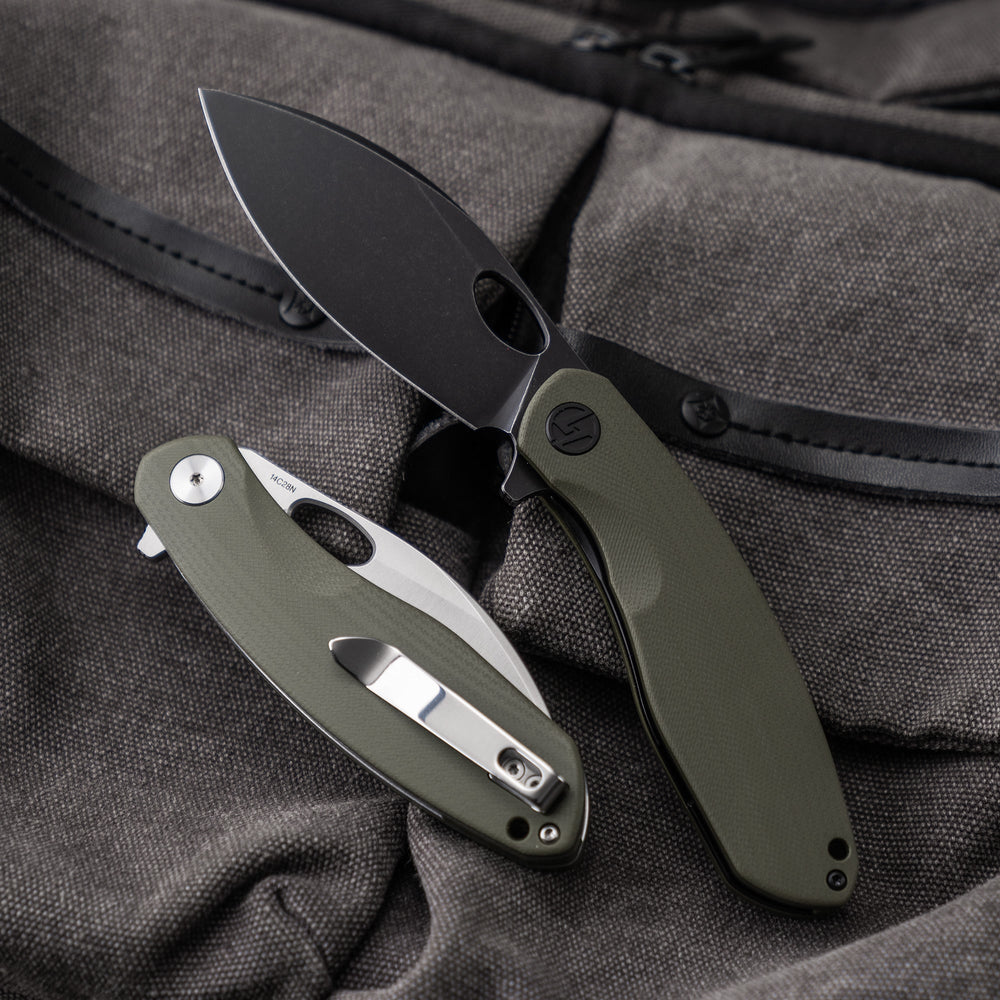 Two-knife set – black blade Army Green combo