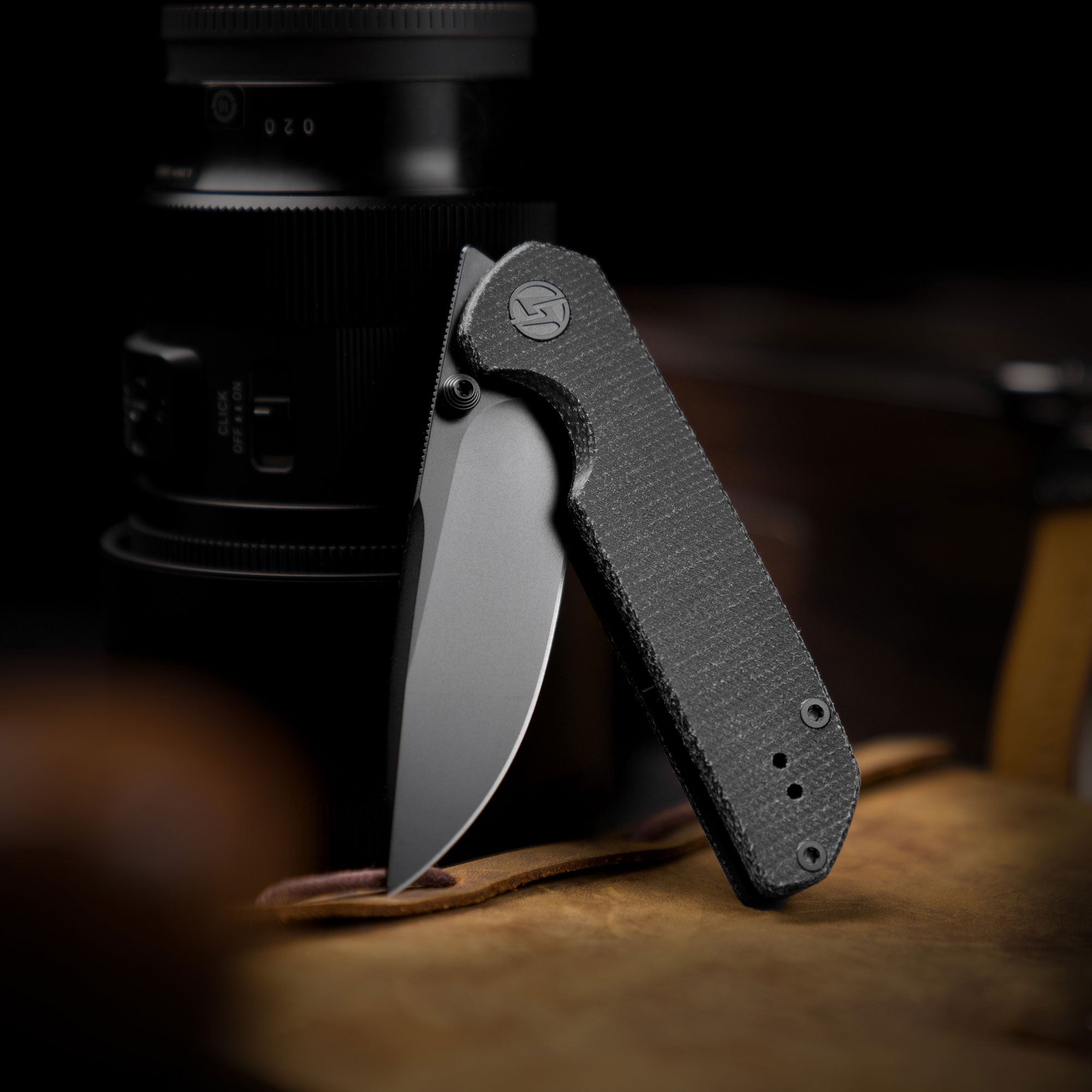 Lemon Shark G071（3.27"+10Cr15Mov+Black Micarta+Pvd）-Liner Lock