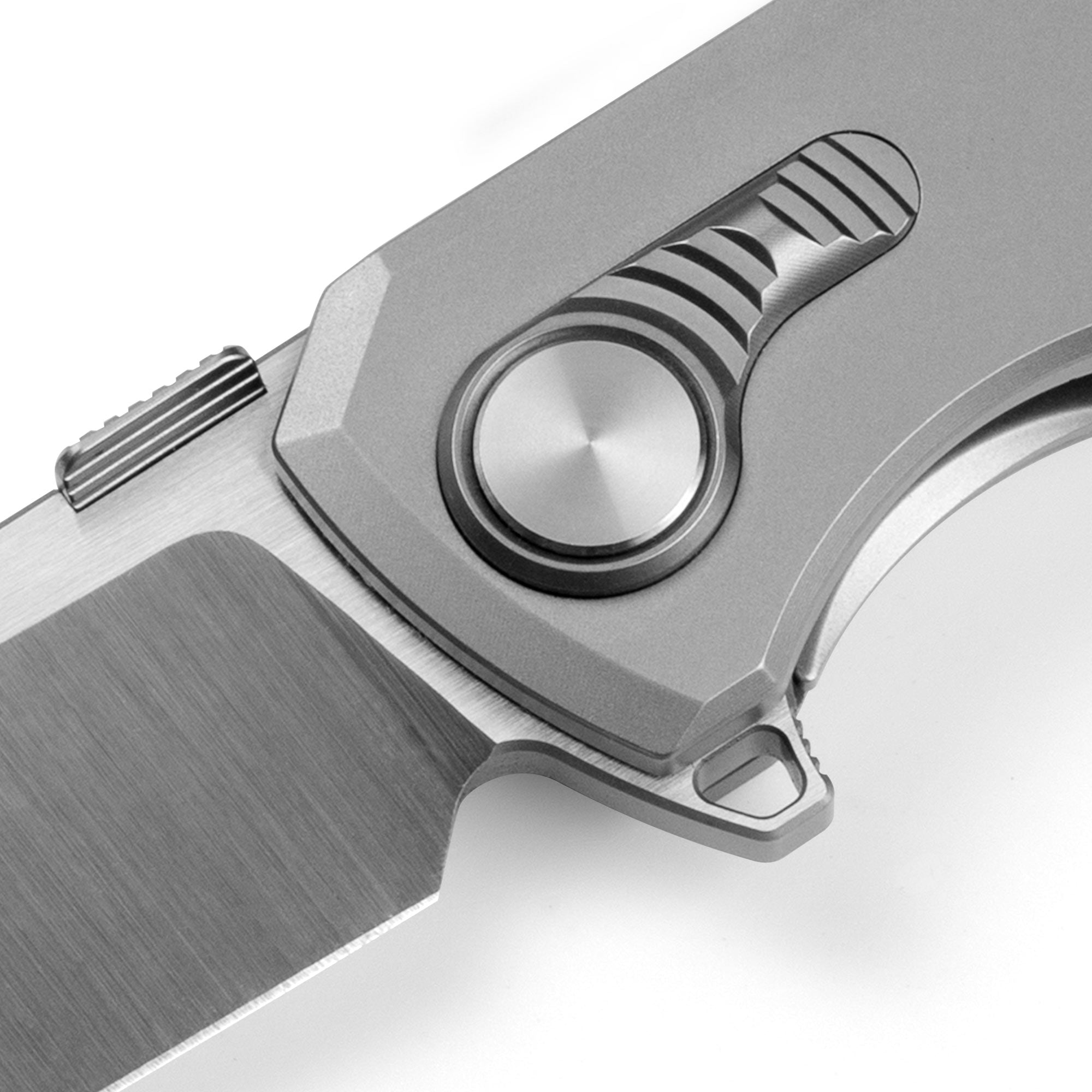 Hoopoe T082（3.42"+S45VN + Silver Titanium）- Vertical Hand Satin