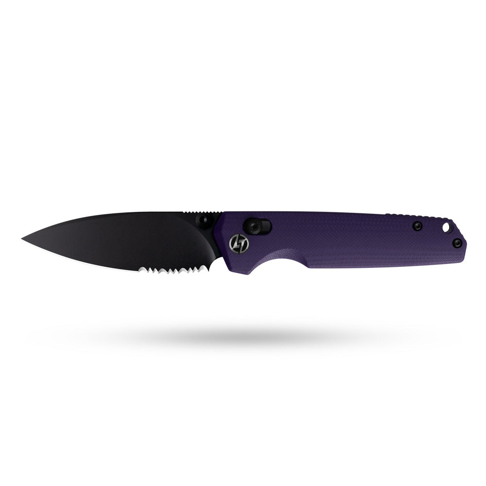 Youth Bird Serrated Pocket Knife （3''+14C28N+G10）-Crossbar Lock-Thumb stud-G053